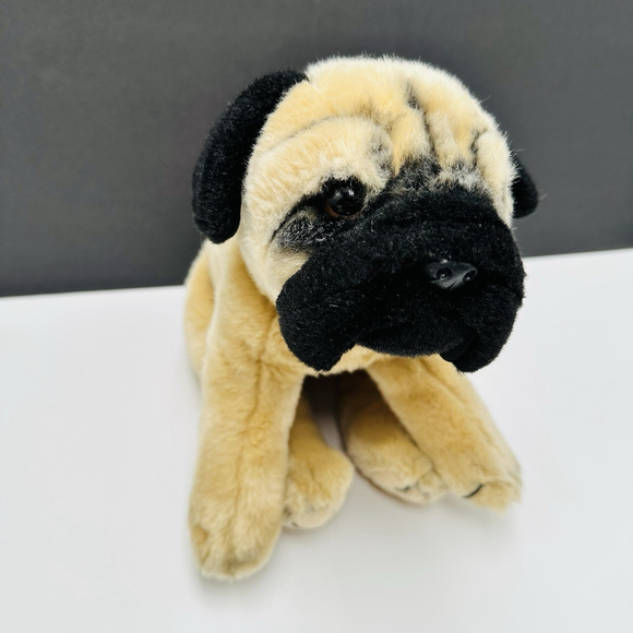 Animal Alley Toys R Us Pug Puppy Dog Plush Realistic 12" Vintage Stuffed 2001 - Picture 2 of 9